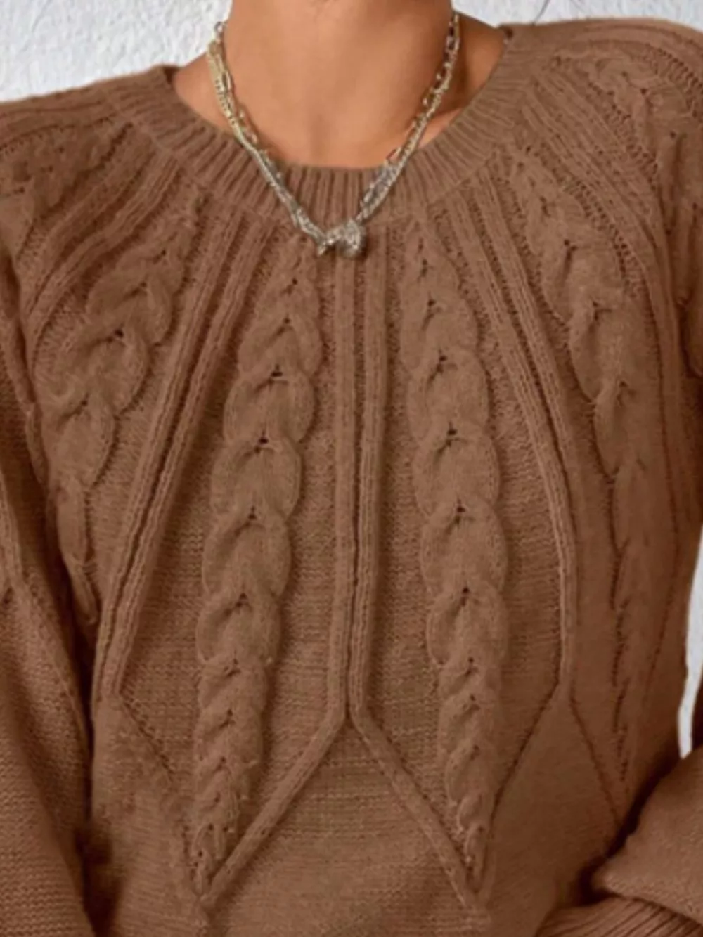 Cable Knit Long Sleeve Sweater, image 8