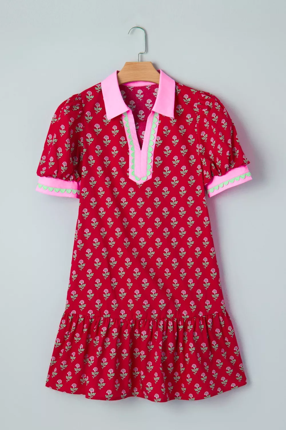 Floral Print Ruffle Hem Mini Dress, image 11