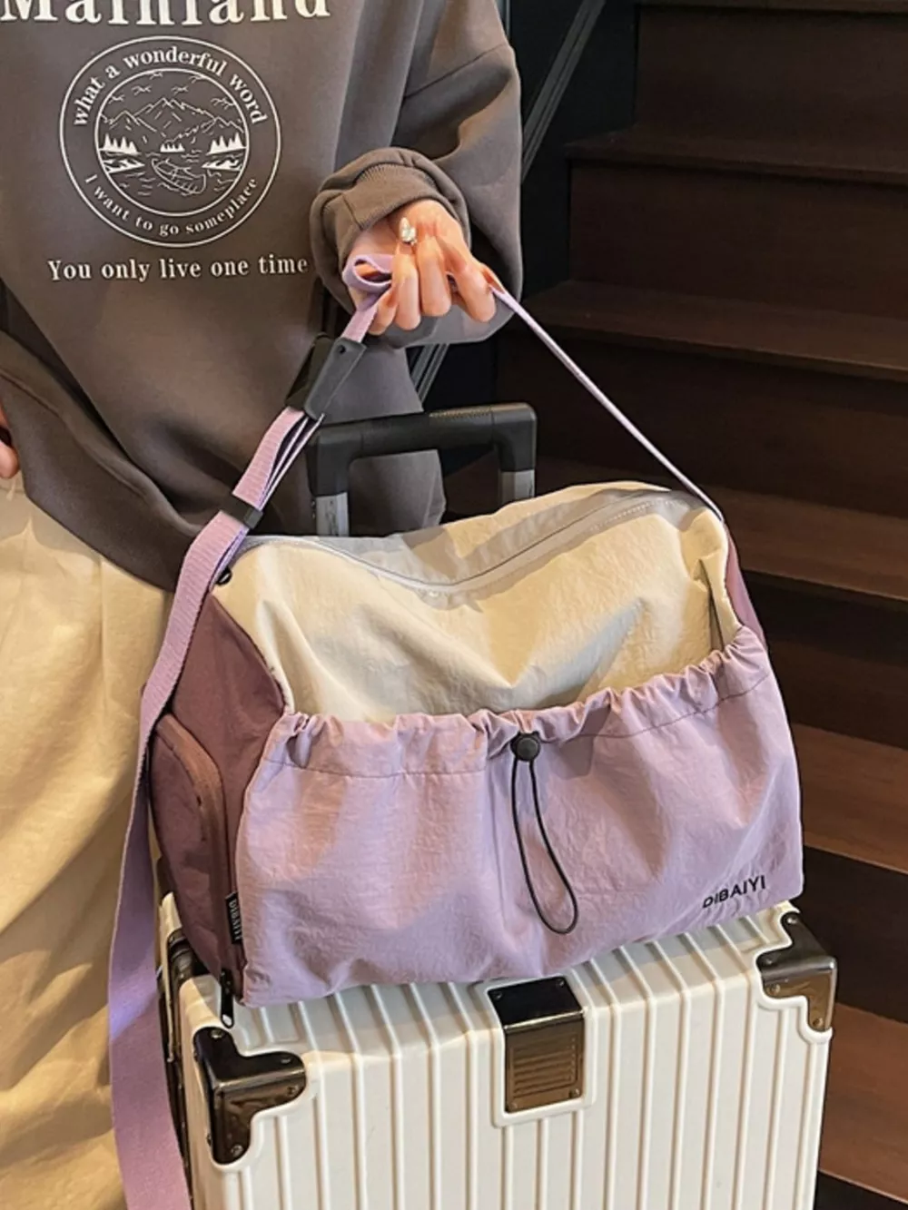 Lightweight Drawstring Closure Travel Bag, image 4