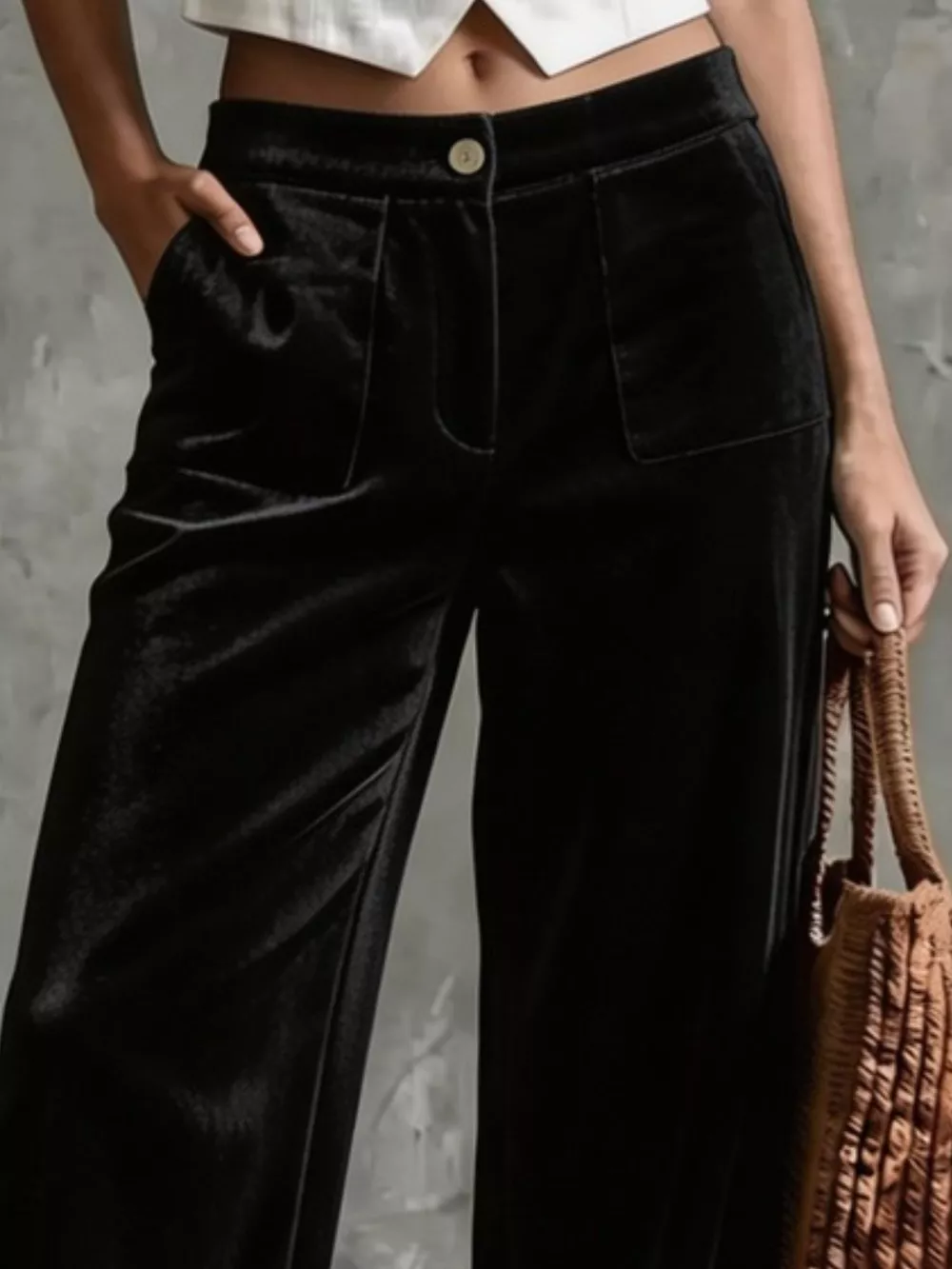 Full Size Velvet Wide-Leg Pants Plus Size, image 17