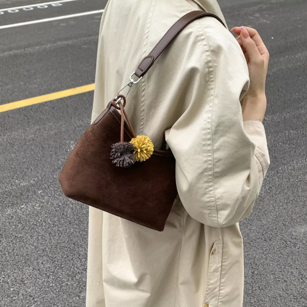 Suede Crossbody Bag with Adjustable Shoulder Strap, image 7