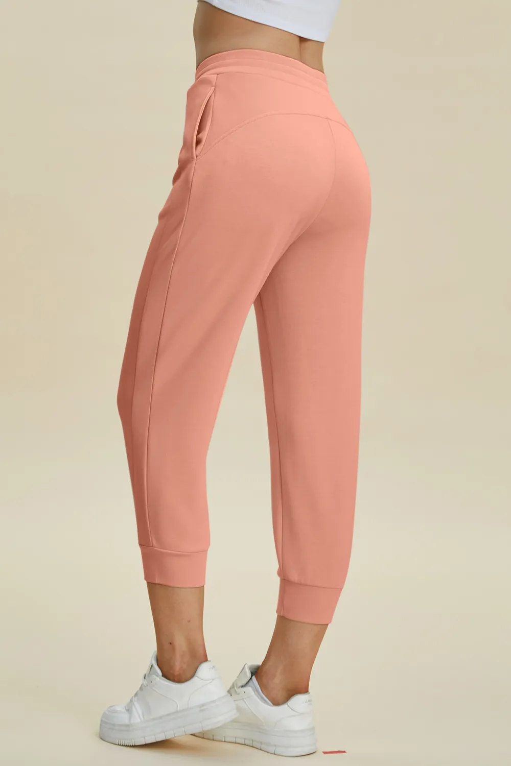 Full Size Air Scuba Drawstring High Waist Cropped Pants, image 12
