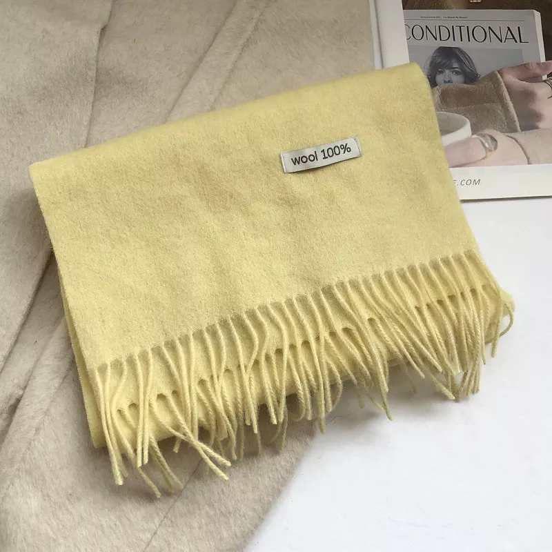Pure Wool Cozy Tassel Knit Scarf, image 5