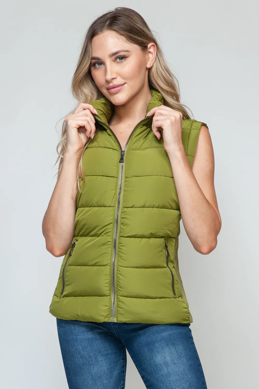 Zip Up Turtleneck Vest with Pockets, image 7