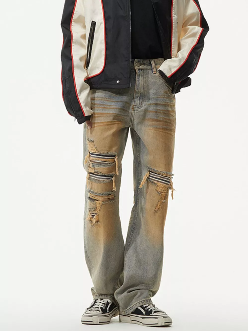 Men's Distressed Loose Fit Jeans, image 4