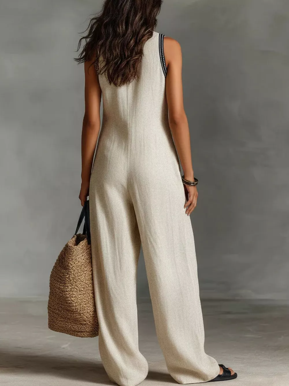 Full Size Sleeveless Wide-Leg Jumpsuit Plus Size, image 4