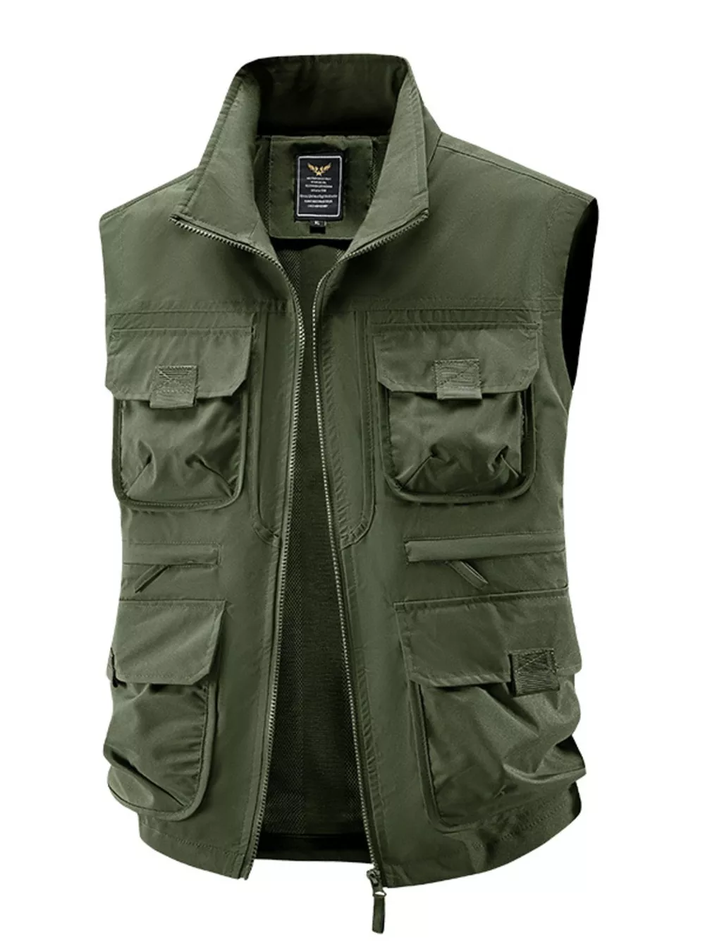 Men's Plus Size Zip Up Vest with Pockets
