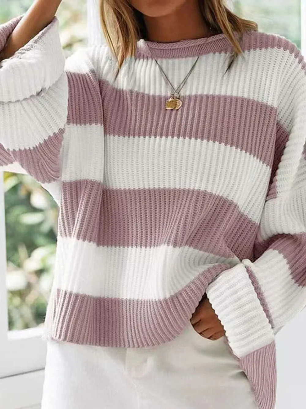Round Neck Long Sleeve Sweater, image 9
