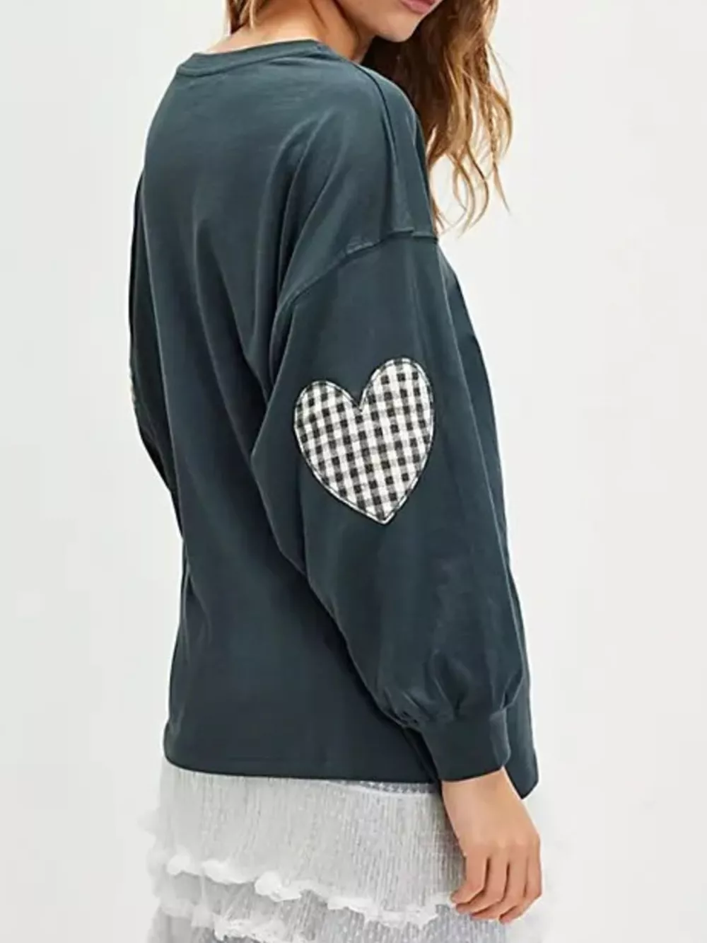Heart Patch Long Sleeve Sweatshirt, image 9