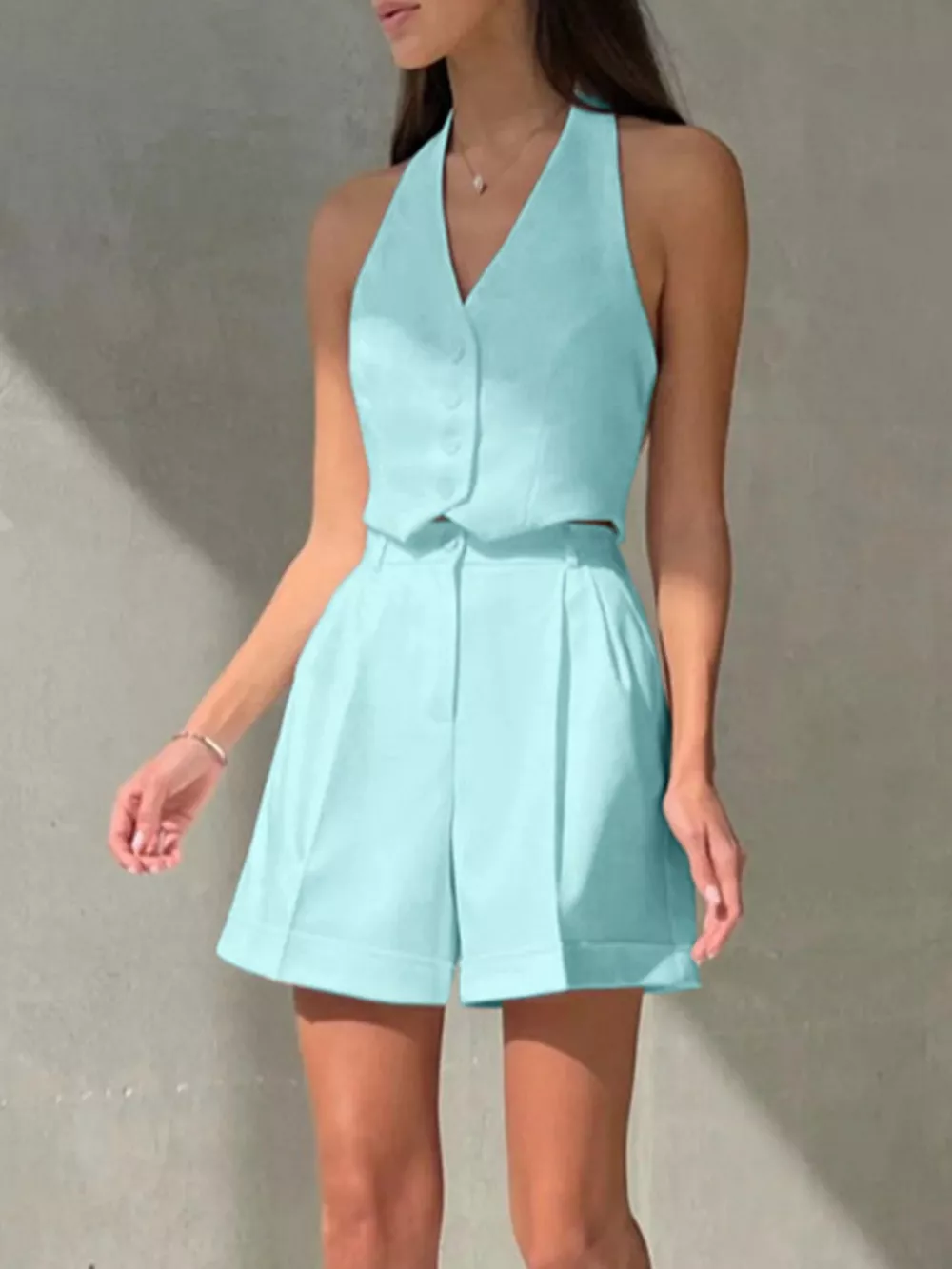 Halter Neck Vest and Shorts Set, image 6