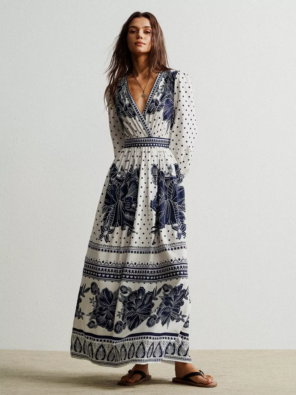 Floral Print Long Sleeve Maxi Dress, image 6