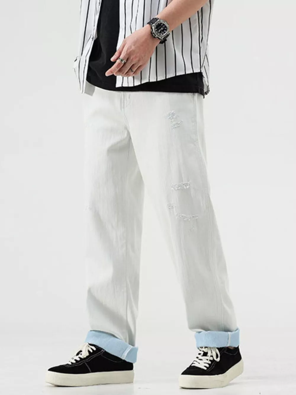 Men's Distressed Relaxed Fit Jeans, image 3
