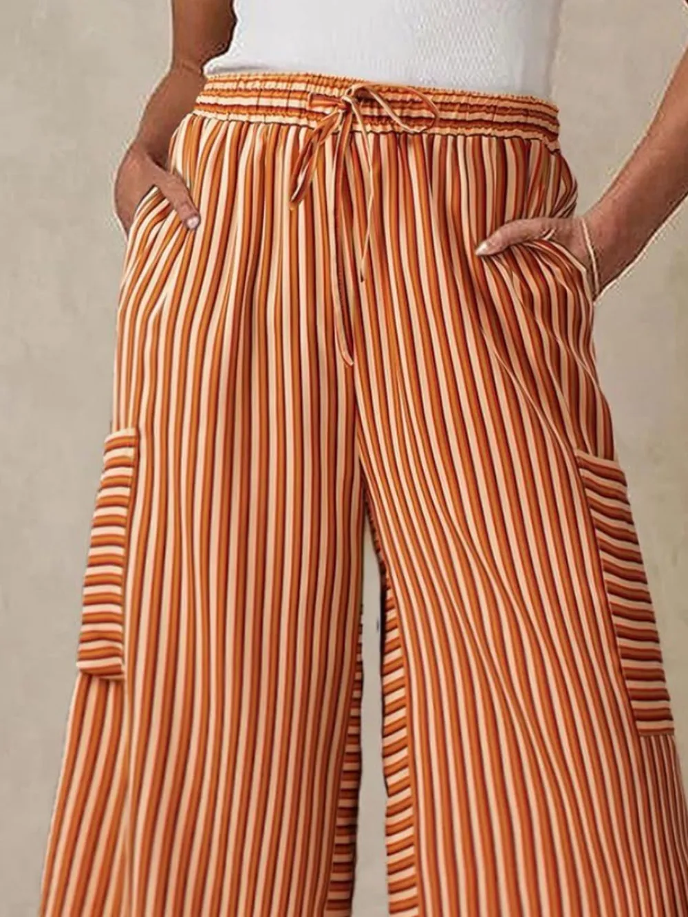 Contrast Striped Wide leg Pants, image 15