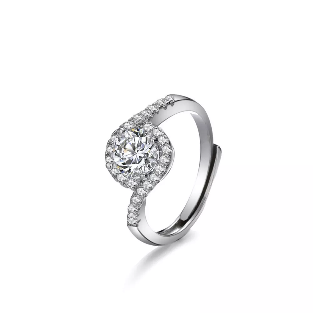 1 Carat 925 Sterling Silver Moissanite Ring, image 5