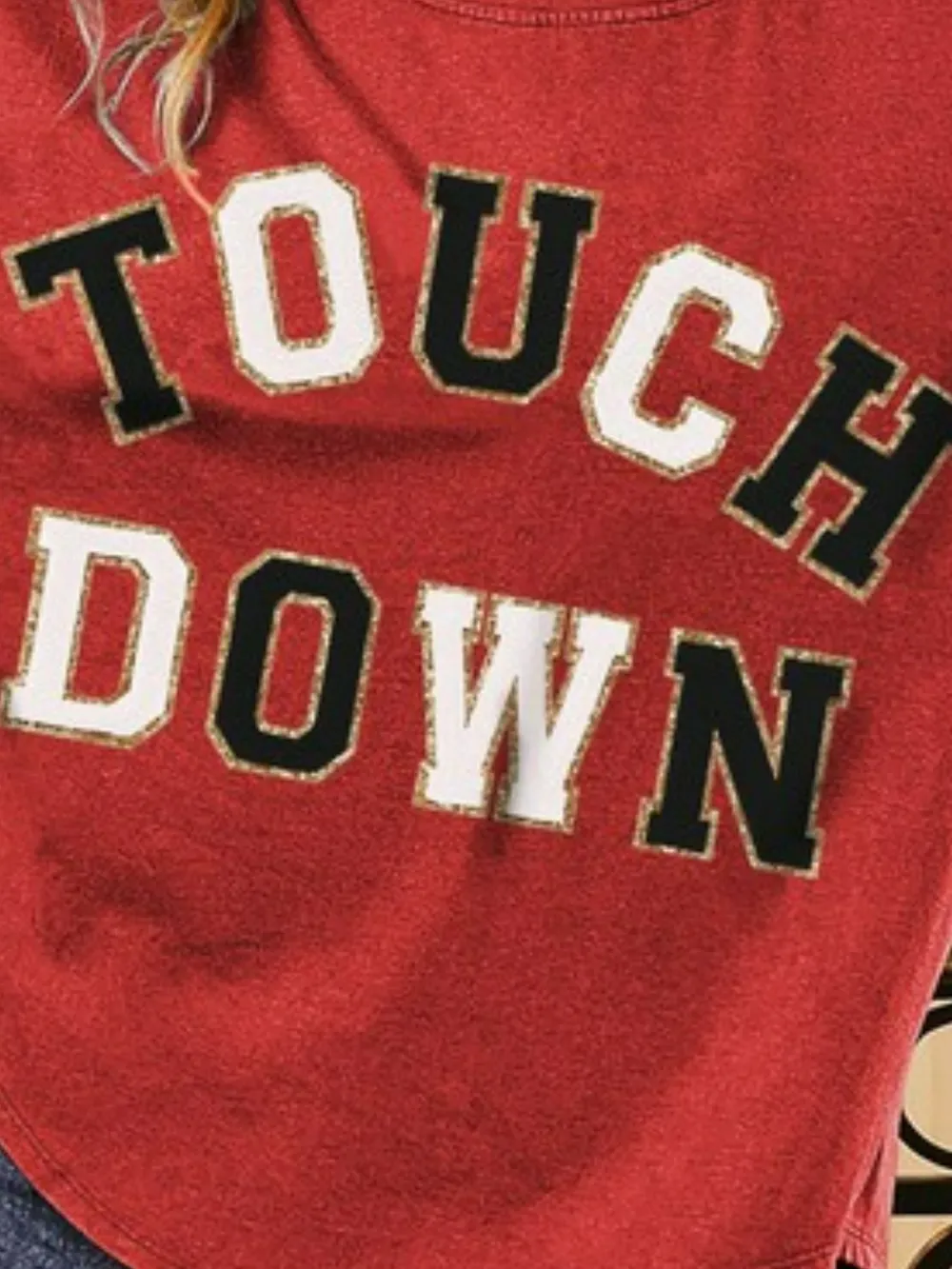 Touchdown Letter Loose Fit Vintage Washed Top, image 2