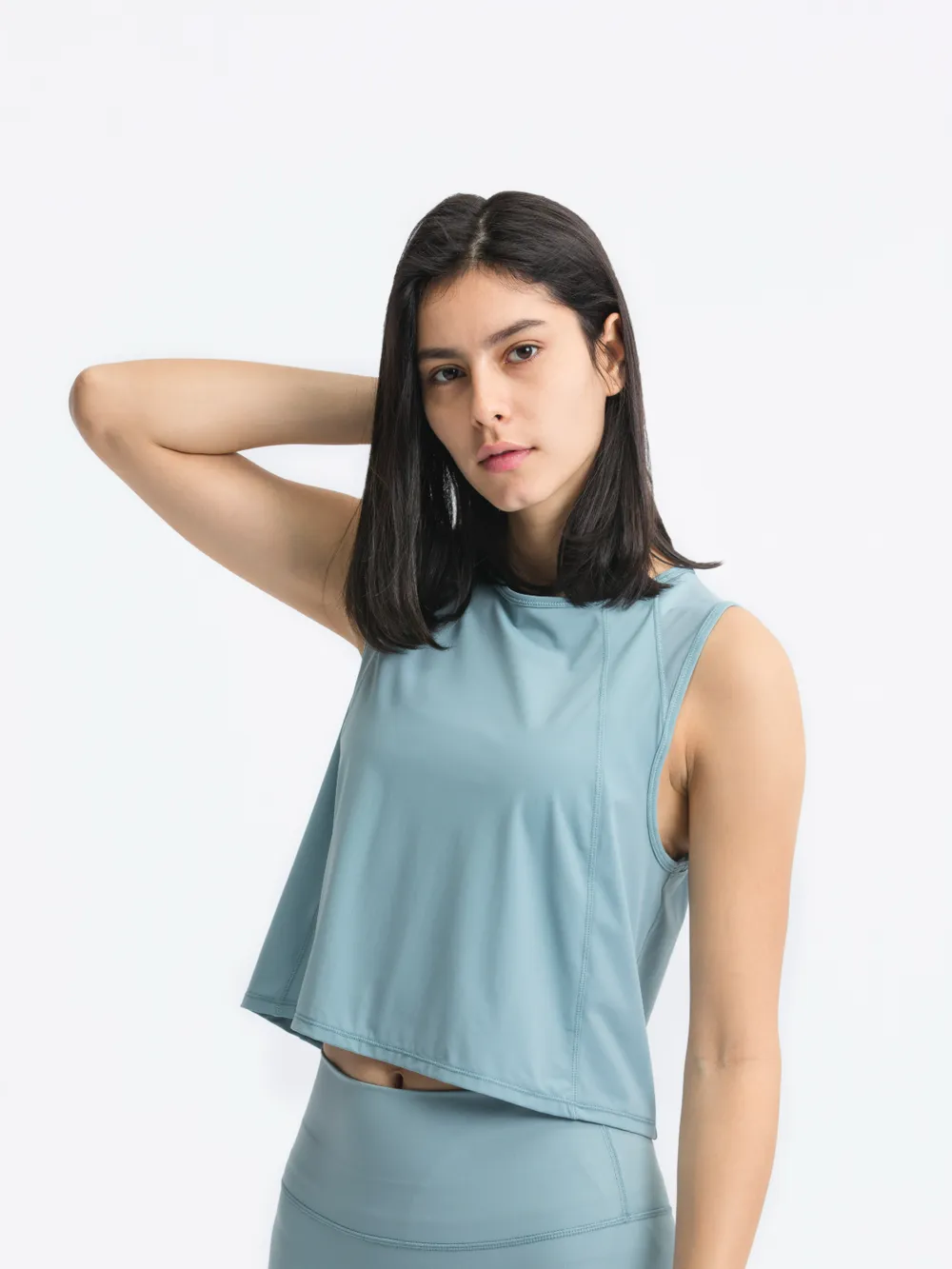 Round Neck Cropped Active Tank, image 24