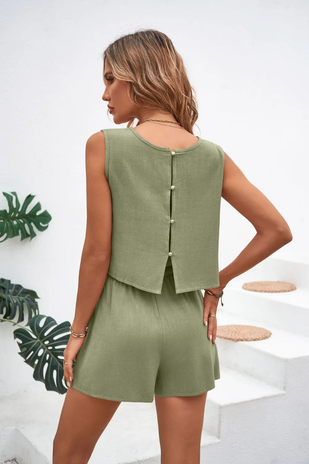 Round Neck Top and Drawstring Shorts Set, image 10