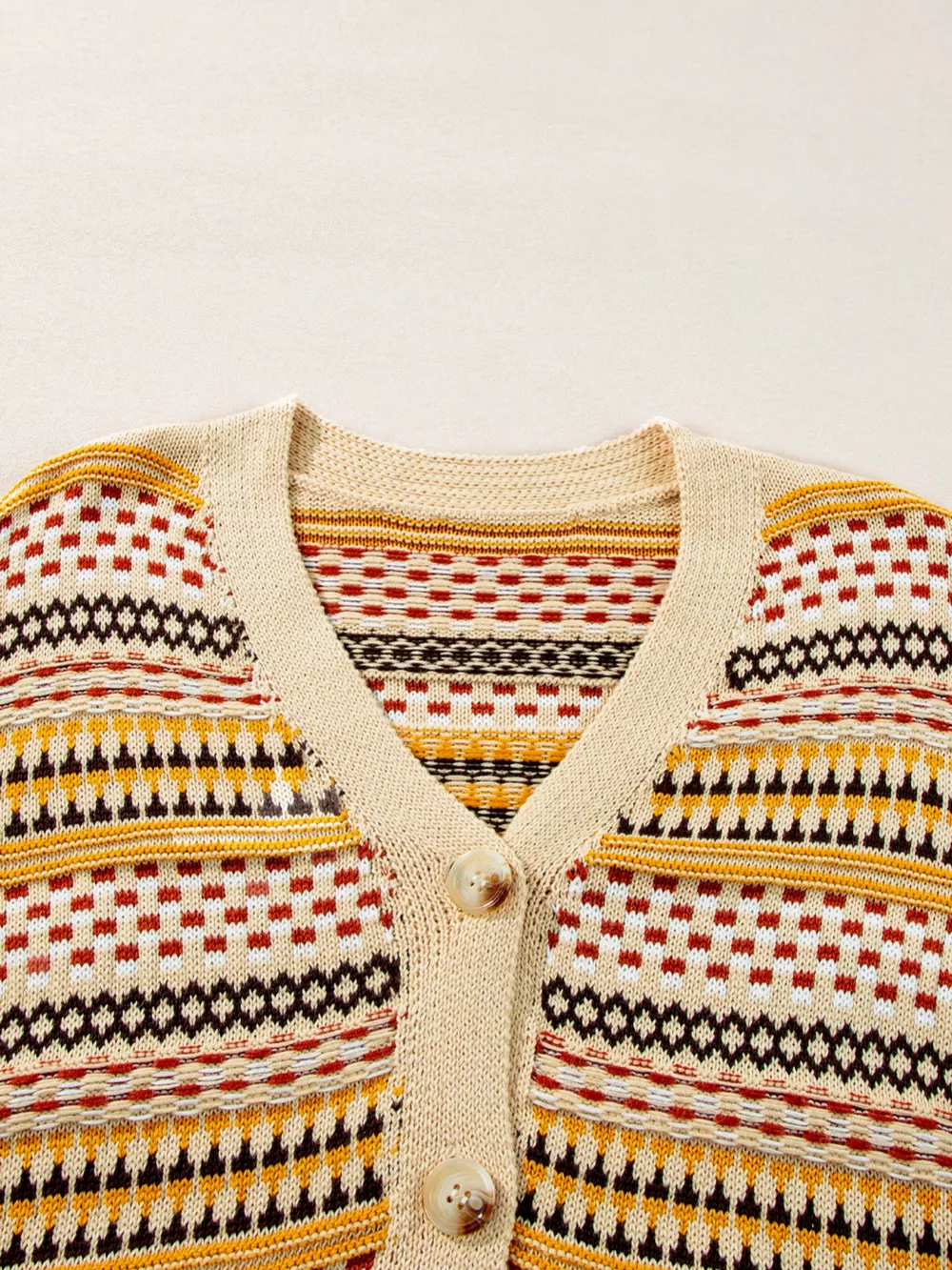 Vintage Patterned Button-Down Cardigan, image 10