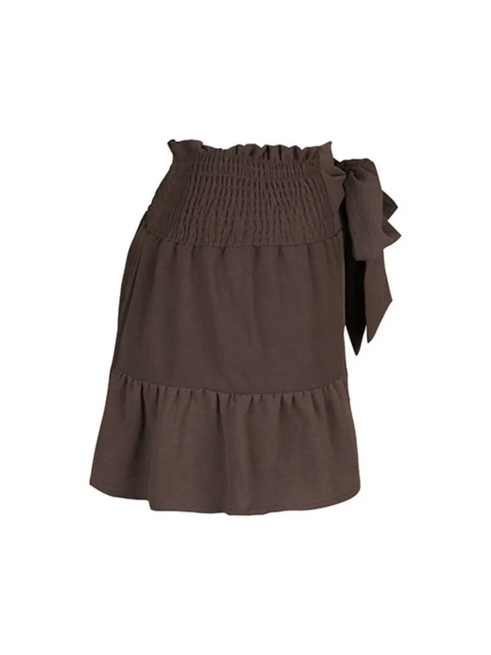 Tie Front Smocked Waist Shorts, image 5