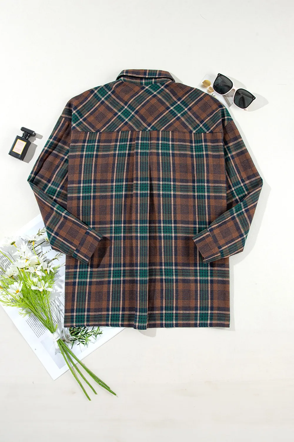 Plaid Button Up Long Sleeve Jacket, image 5