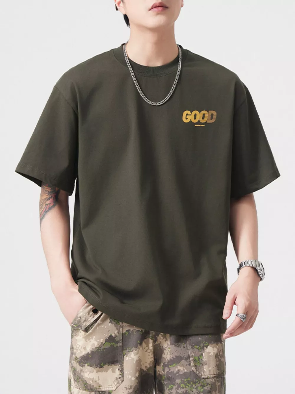 Men's Plus Size Round Neck Short Sleeve T-Shirt, image 8