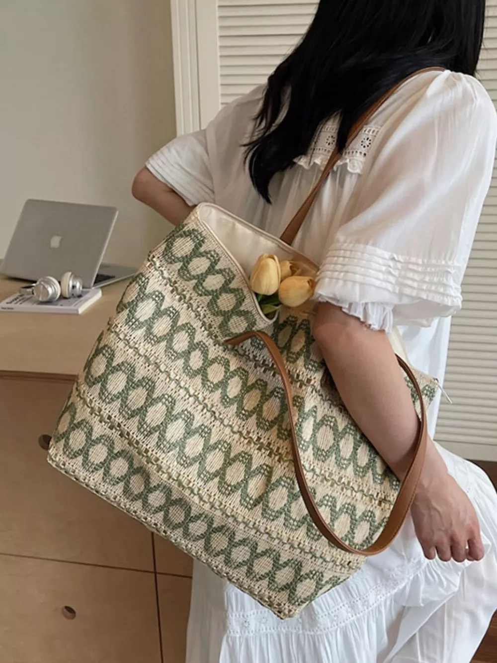 Woven Pattern Shoulder Bag, image 2
