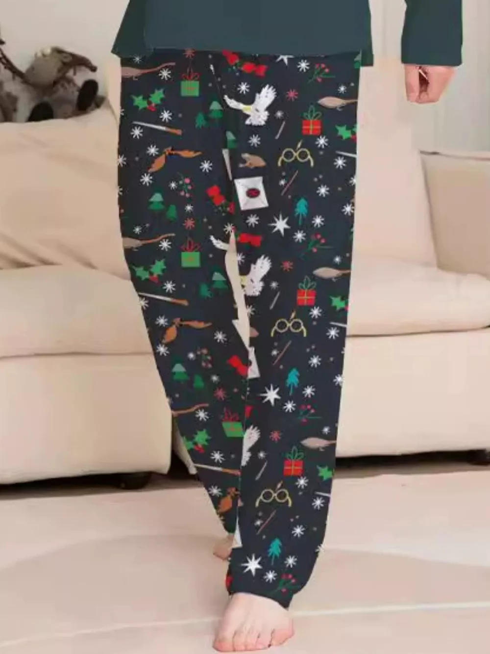 Full Size Family Matching Hogwarts Graphic Pajama Set Plus Size, image 7