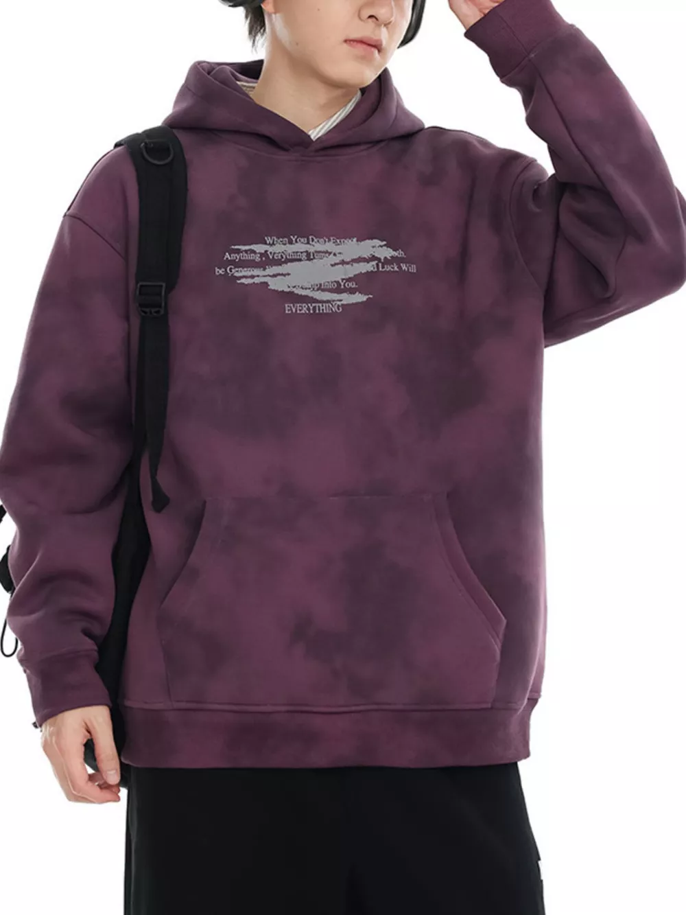 Men's Plus Size Tie-Dye Long Sleeve Hoodie