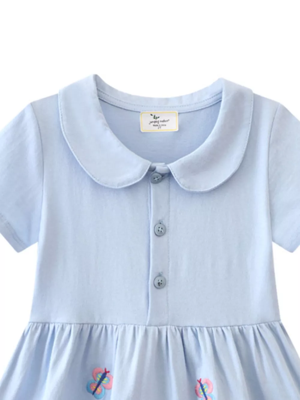 Children's Butterfly Floral Peter Pan Collar Dress, image 3