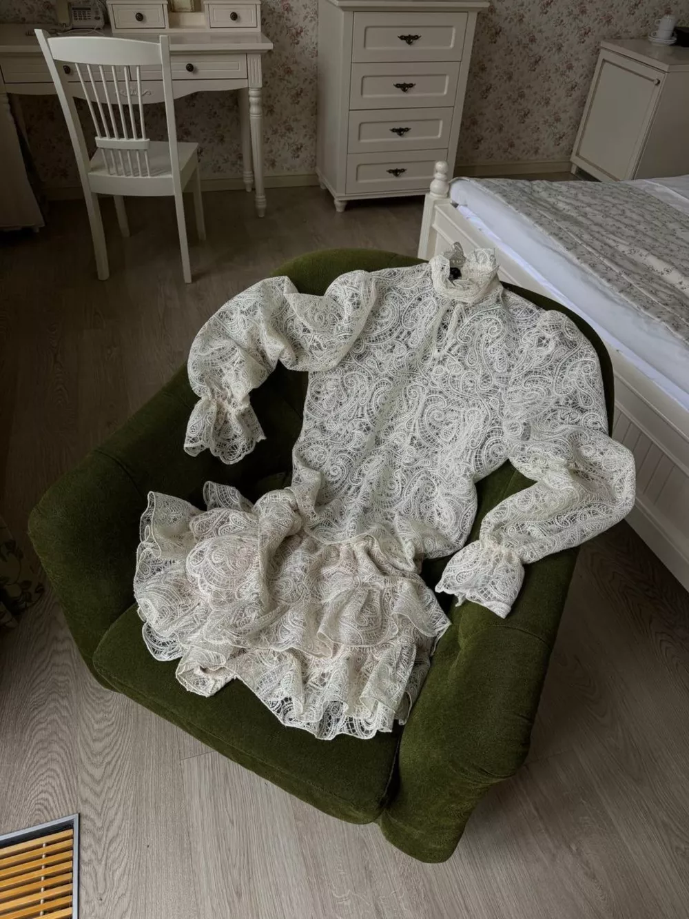Lace Long Sleeve Top and Skirt Set, image 5