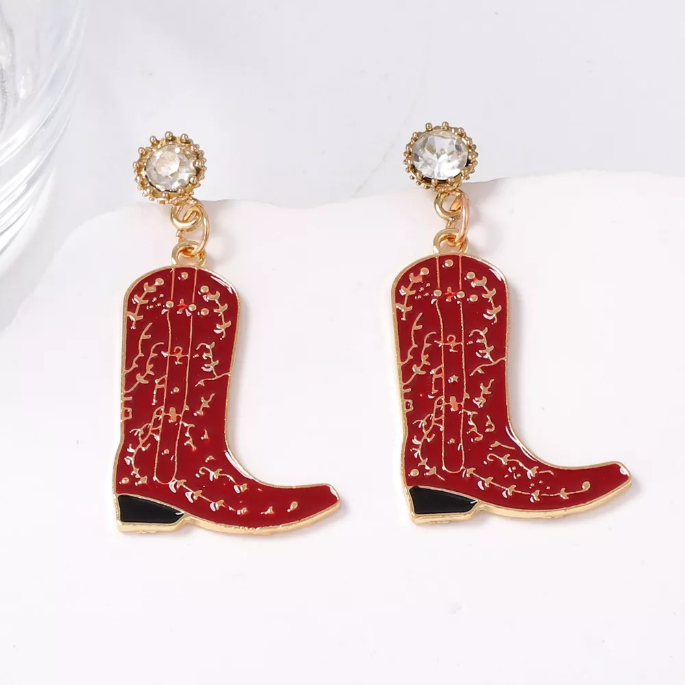 Cowboy Boot Dangle Earrings, image 2