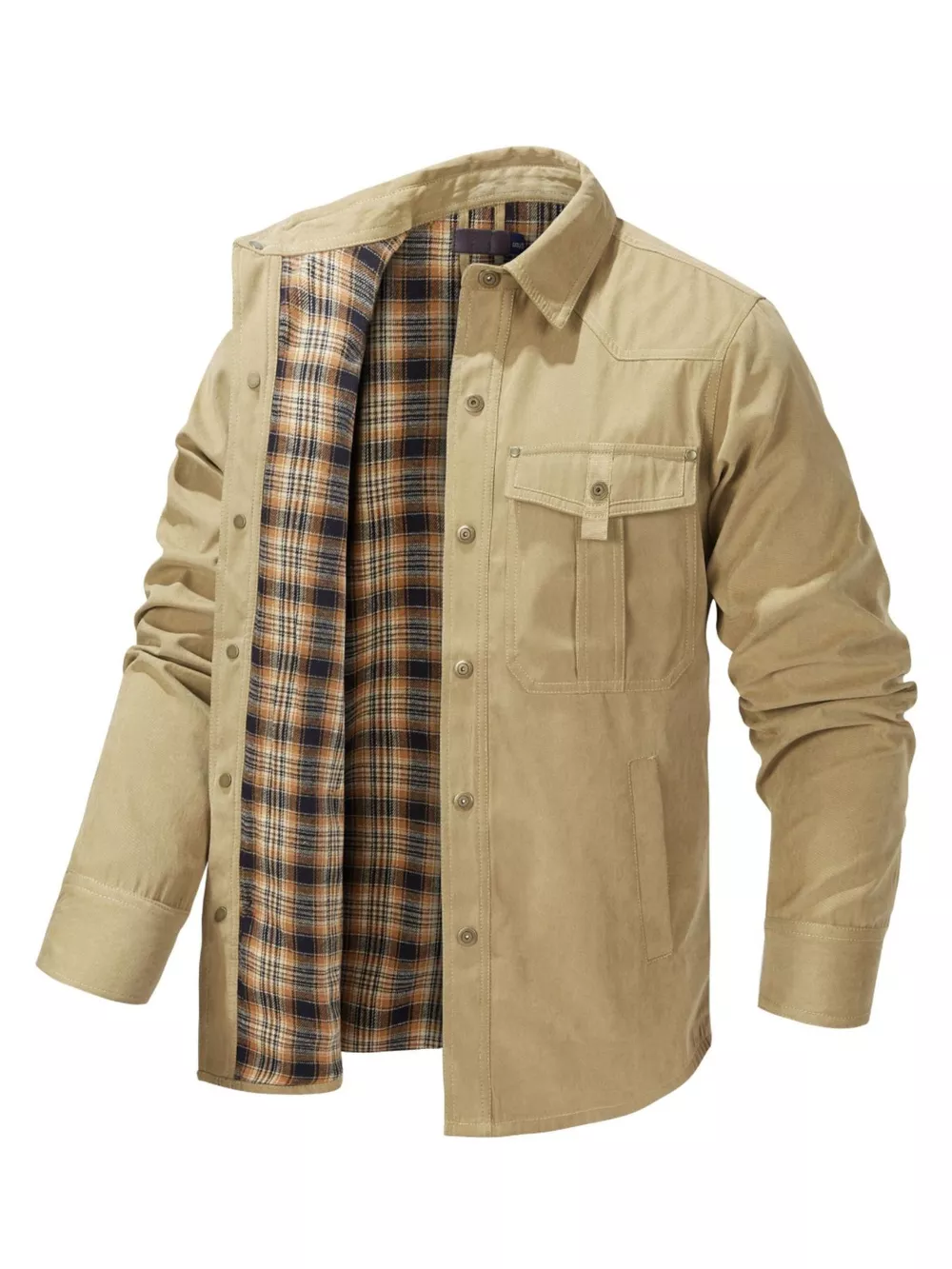Men's Snap Down Long Sleeve Jacket, image 9