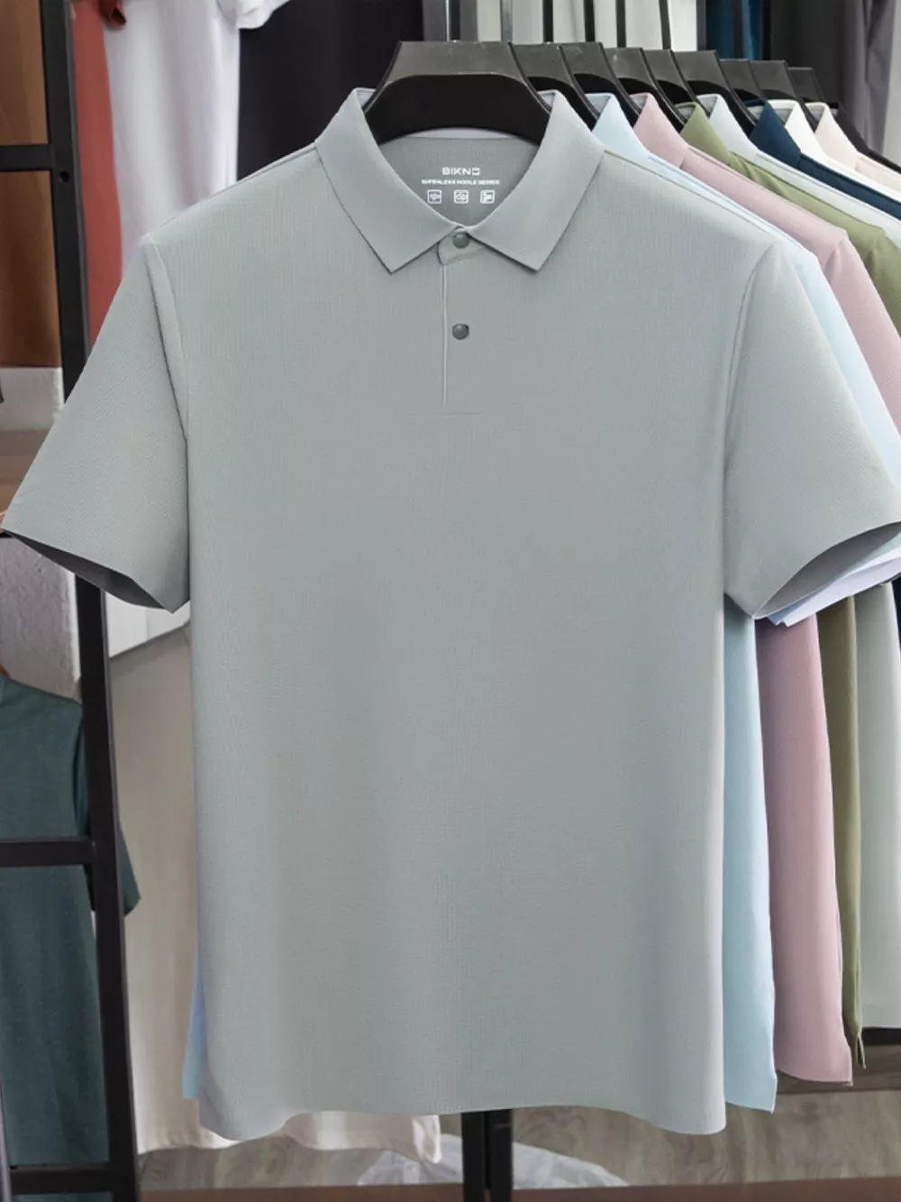 Men's Plus Size Button Detail Short Sleeve Polo, image 5