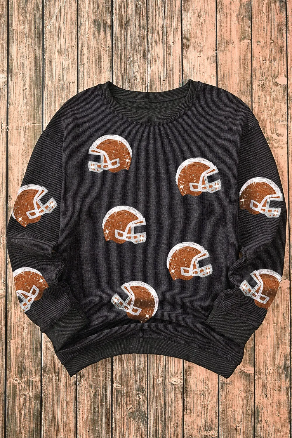 Sequin Helmet Round Neck Long Sleeve Sweatshirt, image 2