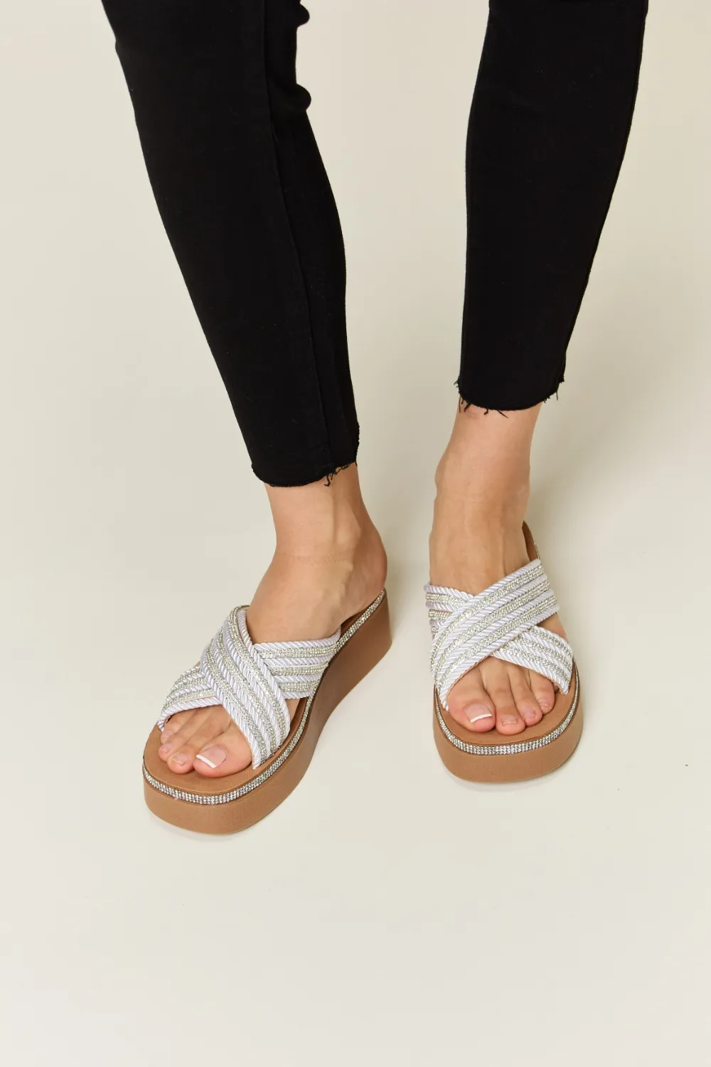 Rhinestone Platform Wedge Sandals, image 6