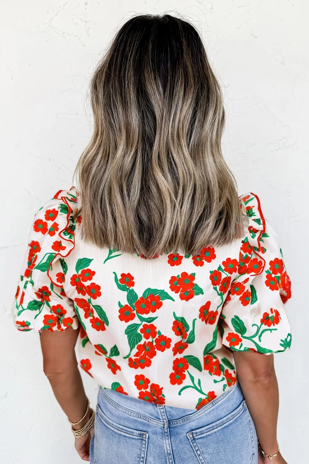 Printed V-Neck Short Sleeve Shirt, image 5