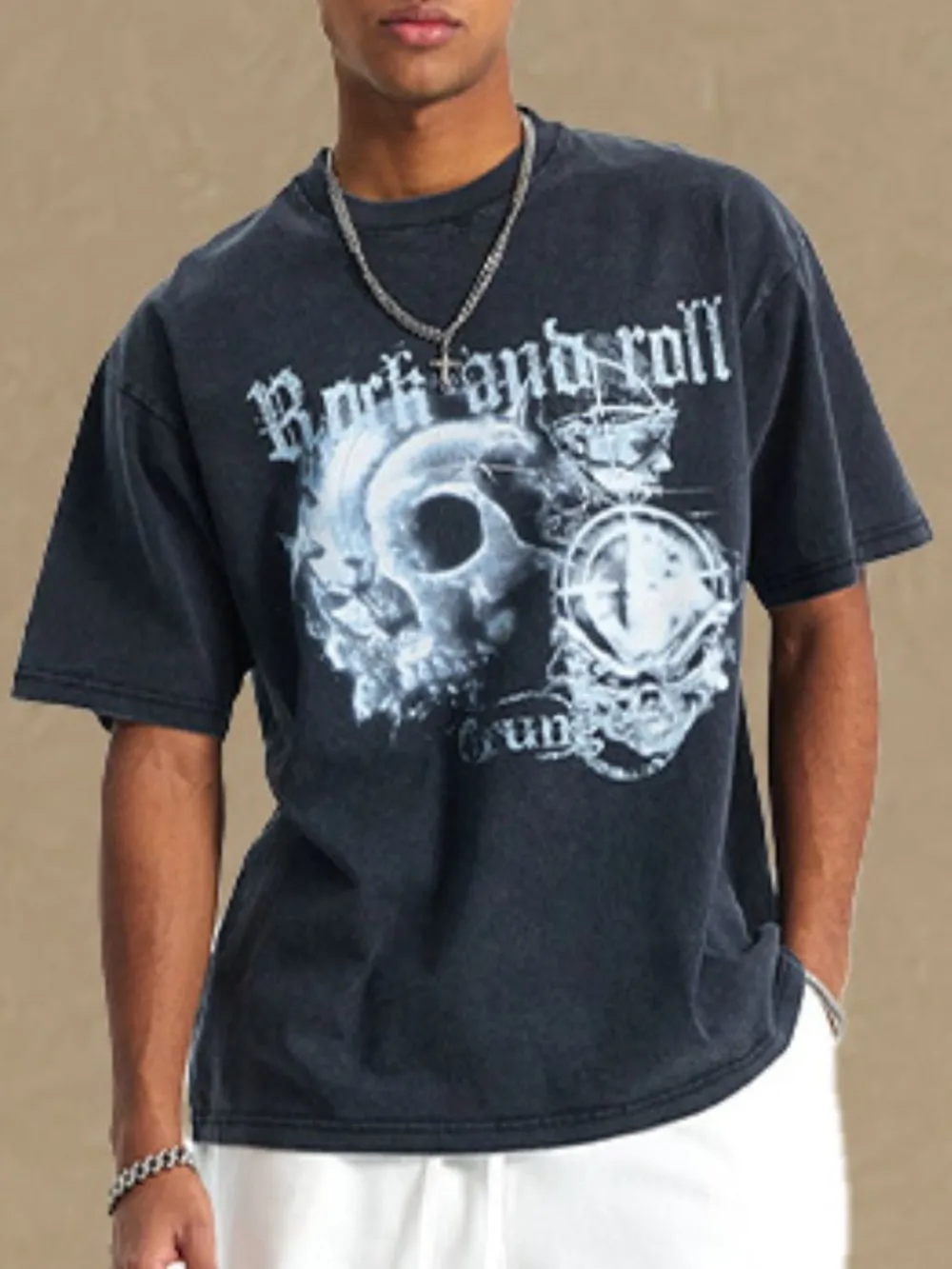 Men's Graphic Round Neck Half Sleeve T-Shirt, image 2