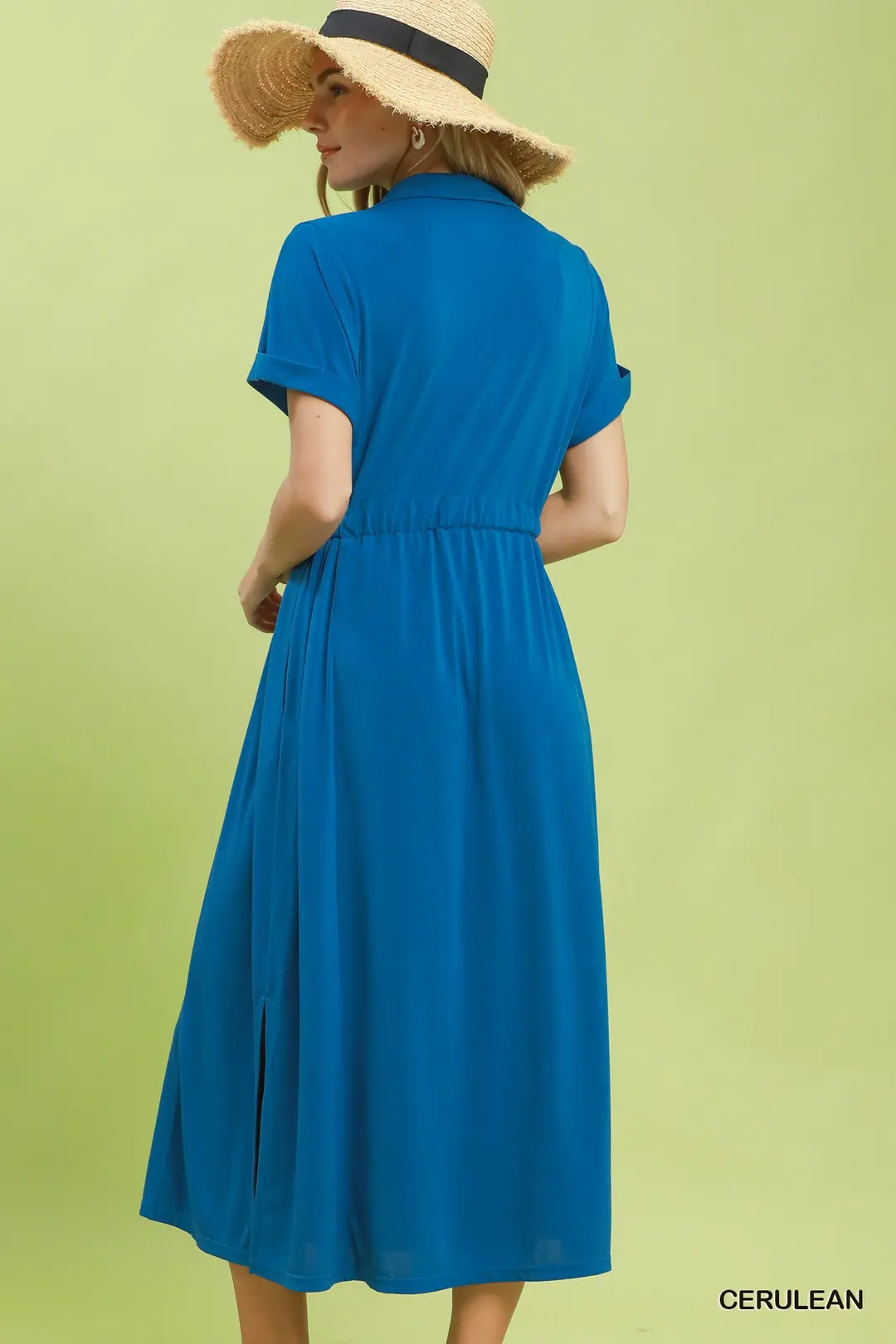 Collared Belted Midi Dress, image 5