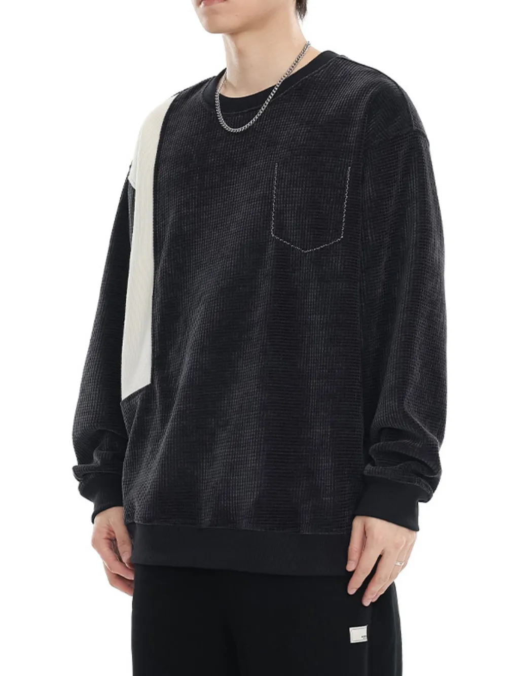 Men's Plus Size Color Block Oversized Sweatshirt, image 4
