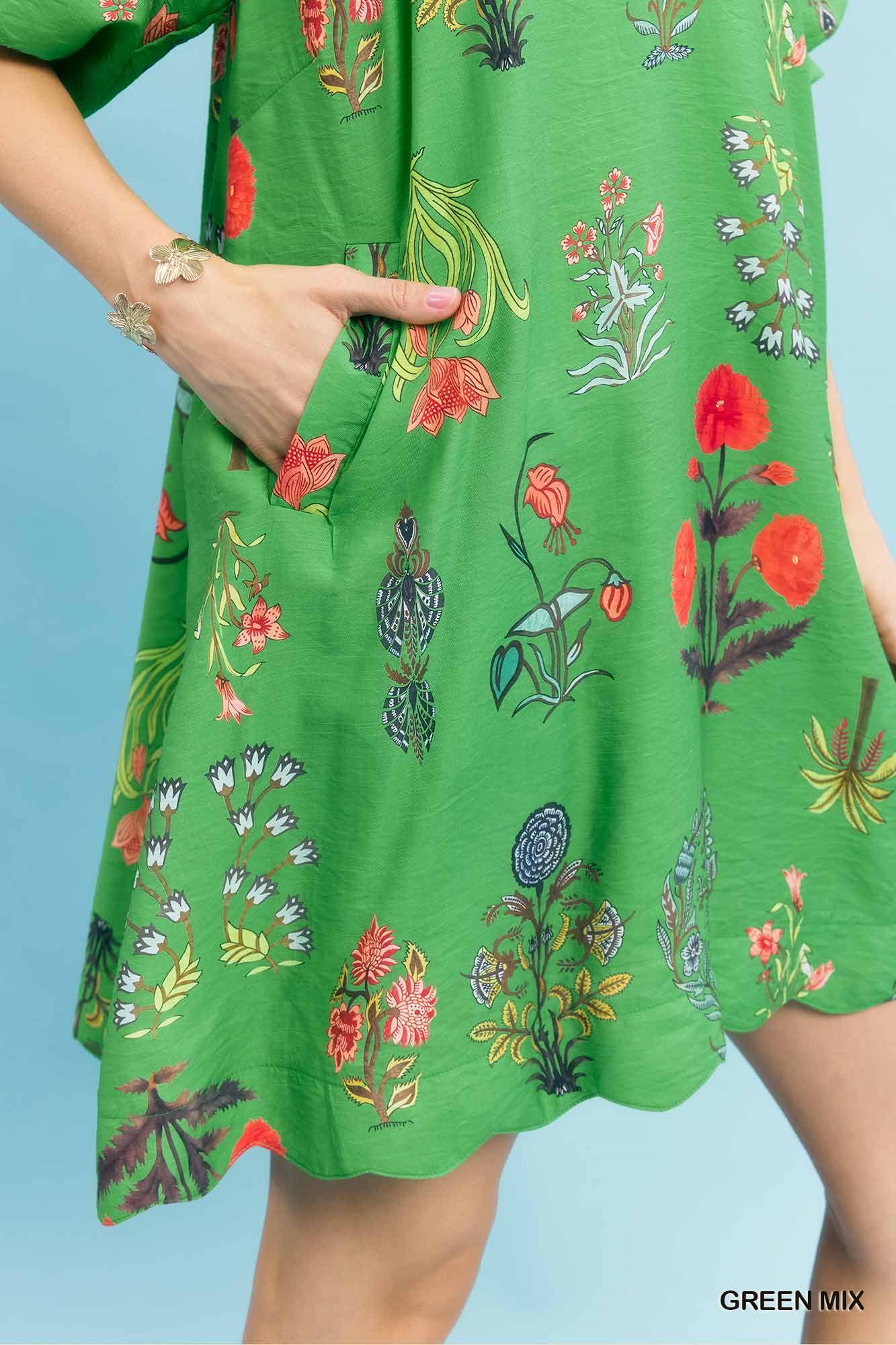 Floral Encyclopedia Print Mini Dress, image 6