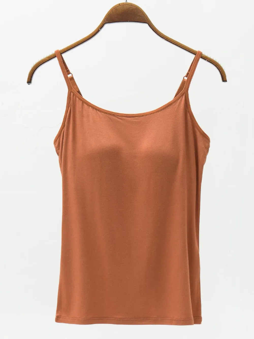 Full Size Adjustable Strap Modal Cami with Bra, image 11