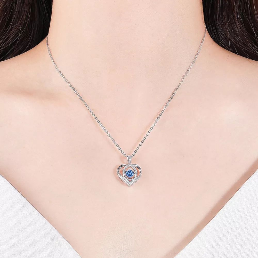 925 Sterling Silver Heart Pendant Necklace, image 3