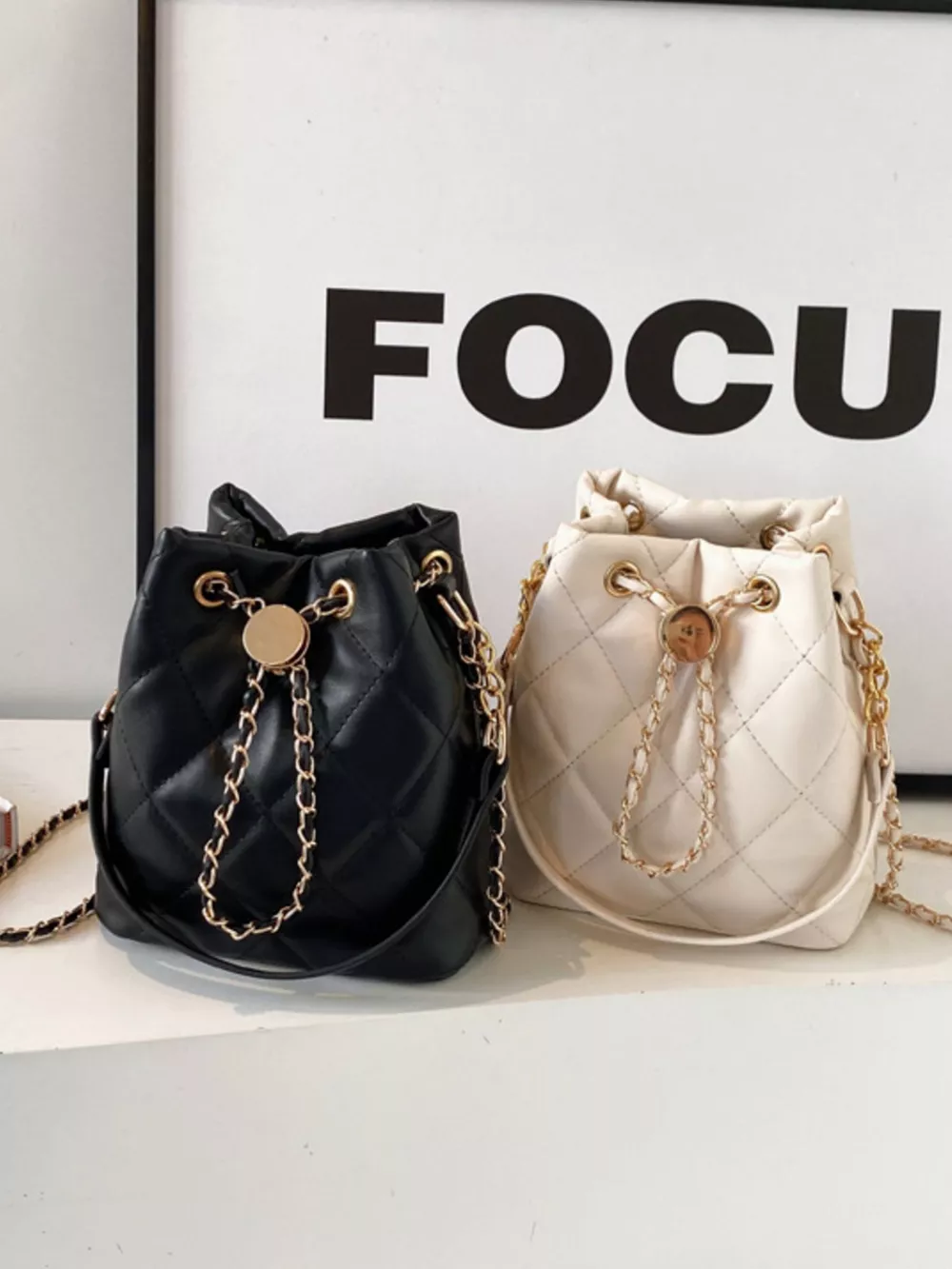 Bucket Crossbody Bag with Chain, image 7