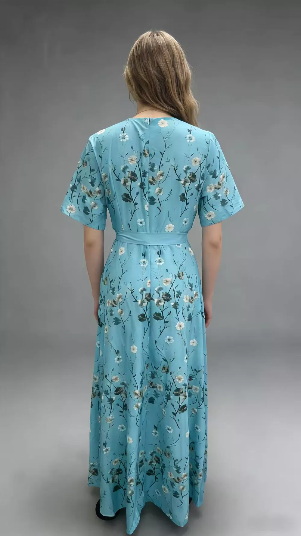 Floral Print Wrap Maxi Dress, image 5