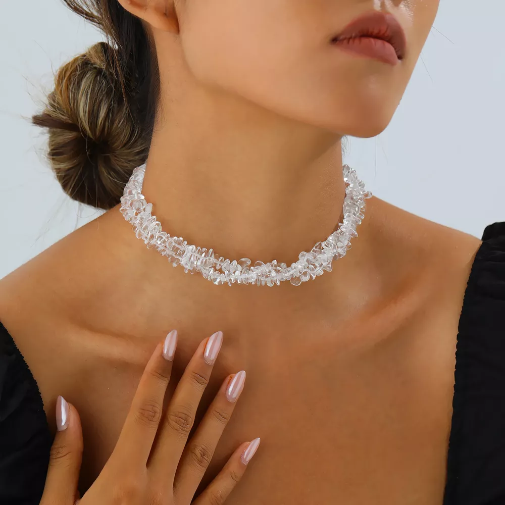 Irregular Glass Choker Necklace, image 3