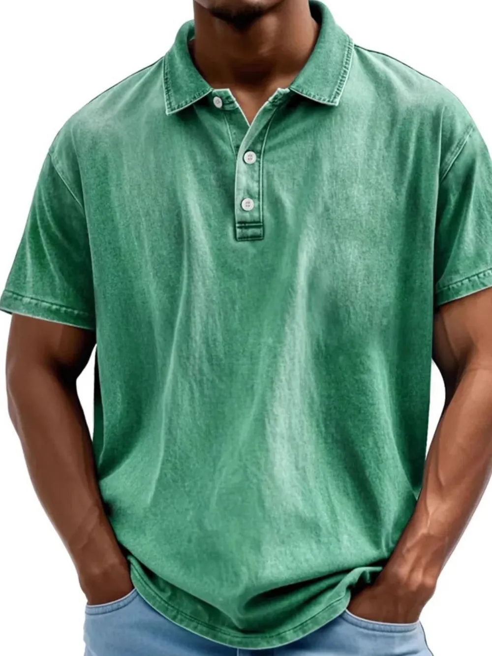 Men's Full Size Collared Neck Short Sleeve Polo Plus Size, image 9