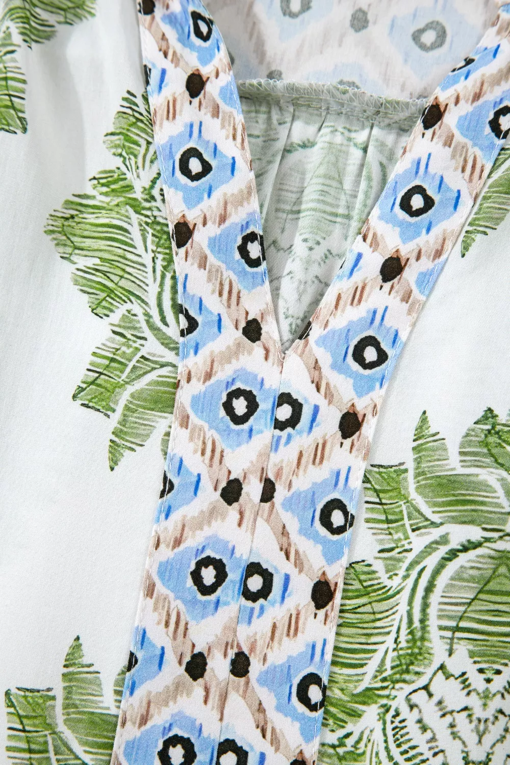 Floral Print Contrast Patchwork Ruffle Detail Mini Dress, image 13