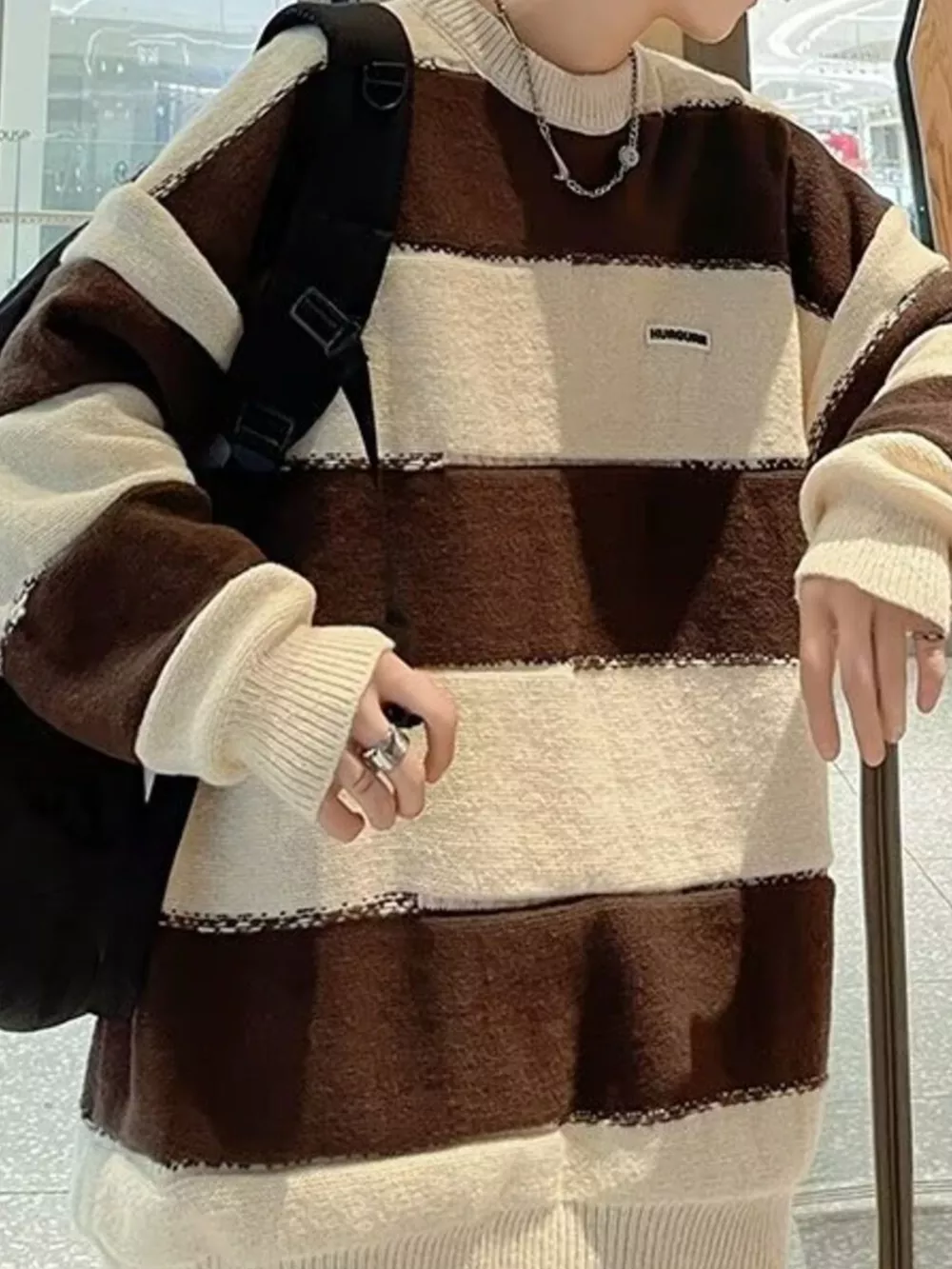 Men's Color Block Long Sleeve Sweater, image 3