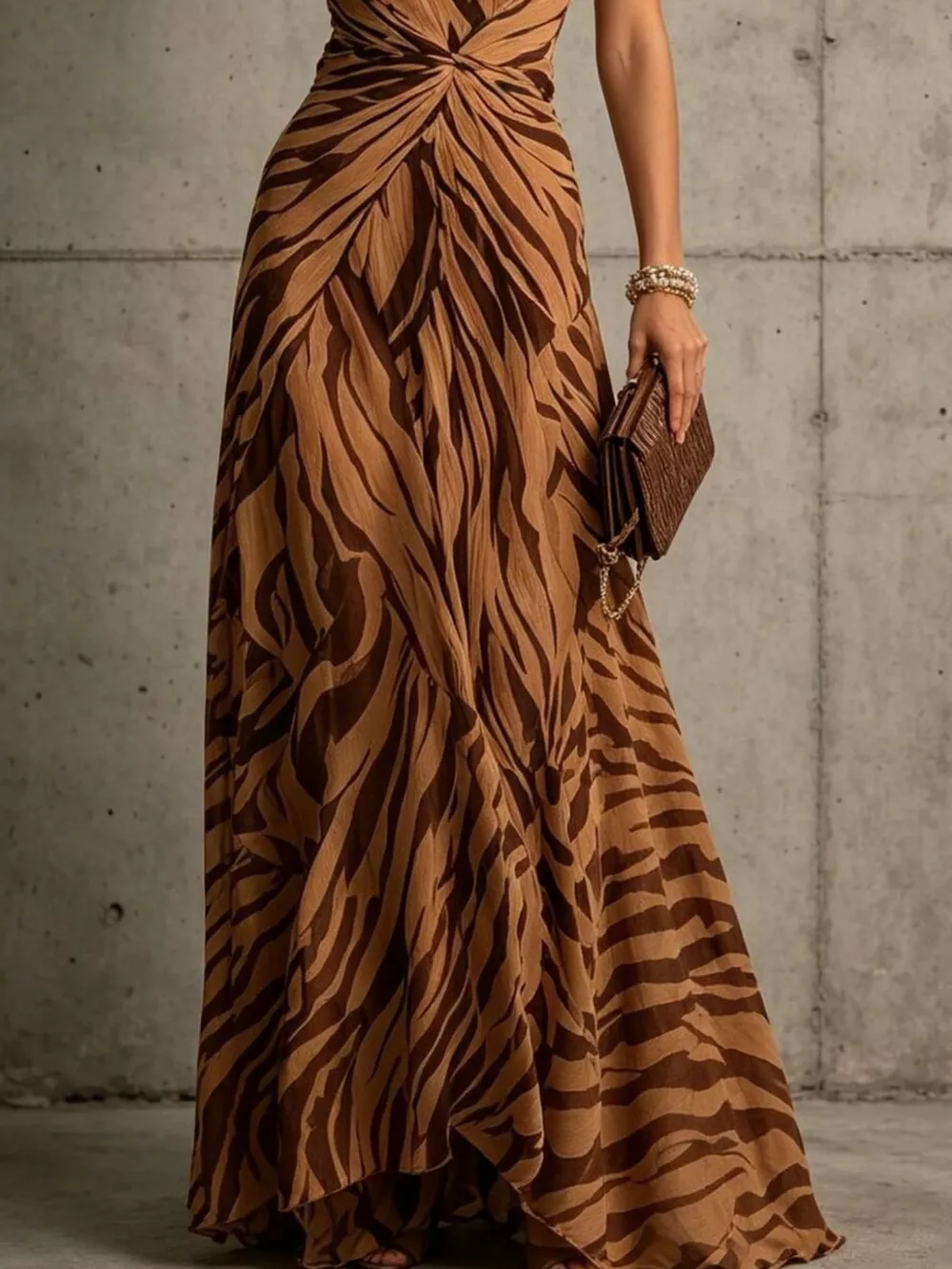 Halter Neck Ruched Maxi Dress, image 10