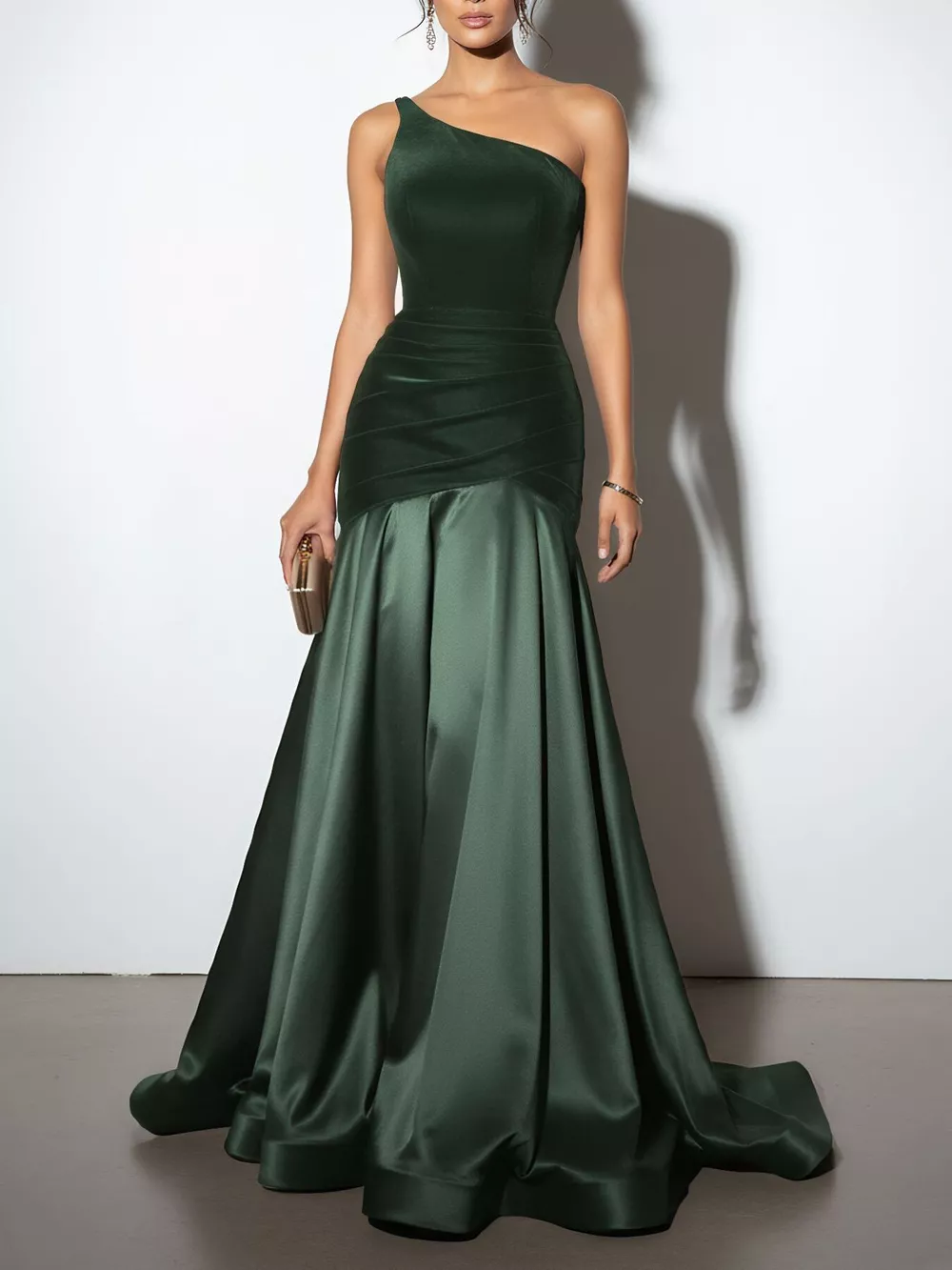 Single Shoulder Floor Length Dress, image 2